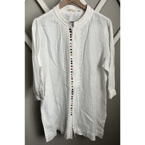 Soft Surroundings Women’s XL Linen Desert Tunic Top Full Zip Multicolor Knots